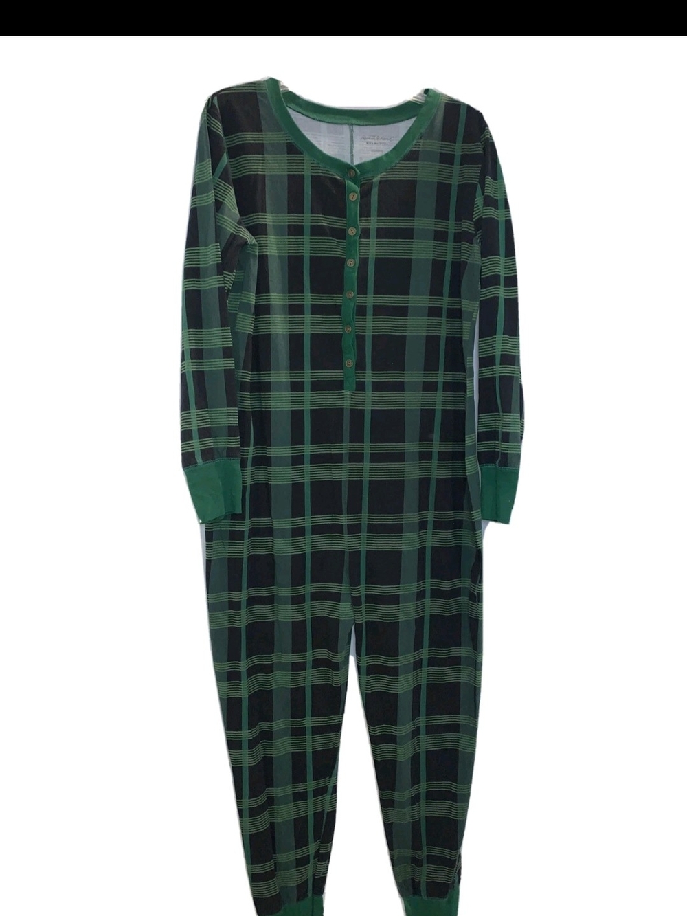 Hearth & Hand Green Plaid One-Piece Pajama Jumper